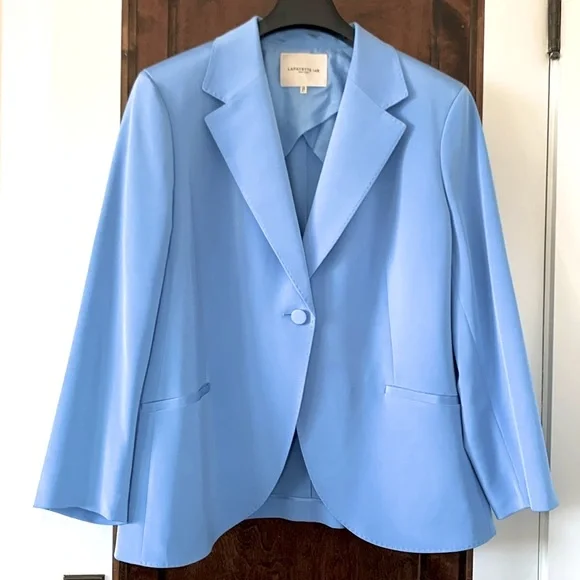 Lafayette 148 NY Silk Crepe De Chine Blazer